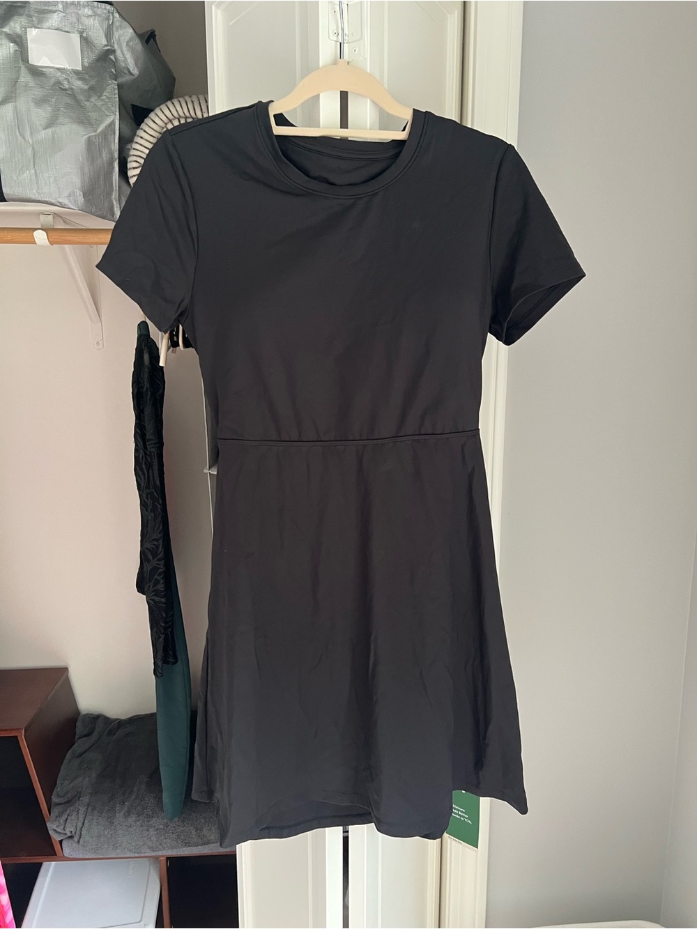 HALARA Black Short Sleeve Mini A-Line Dress